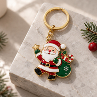 Porte-clés personnalisé maison de pain d'épices de Noël, breloque de sac en émail motif chalet de vacances, porte-clés métallique personnalisé, vente en gros, direct usine