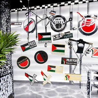 Badges en métal 3D personnalisés en gros, épingles de broche de qualité supérieure avec le nouveau drapeau de la Palestine, décoration de vêtements pour le Nouvel An chinois, bijoux KingTai