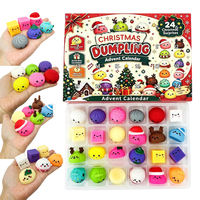 Calendrier de l'Avent de Noël : Jouet Squishy Mystère en Forme de Dumpling, Lot de 24 Surprises, à Remontée Lente, Anti-Stress, Boîte Mystère, Cadeau USA