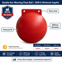 Bola de Advertencia Flotante OEM PE Roja de 300 mm con Doble Anclaje, Anticorrosión, Esférica, para Delimitación Marina