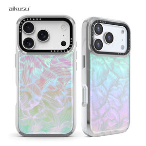 Coque de téléphone Aikusu holographique électroplaquée, effet arc-en-ciel brillant et changeant de couleur pour iPhone 17 16 15 14 13 Air Plus Pro Max - Product Image 1