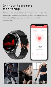 Reloj inteligente SURFIVE, dispositivo con pantalla redonda, monitor de ritmo cardíaco, presión arterial, oxígeno, para teléfonos Android e IOS