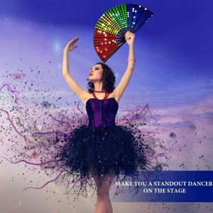 Promotional <b>Large</b> 33cm Rave Folding Hand <b>Fans</b> Bamboo Crafts for Party and Marriage - Product Image 6