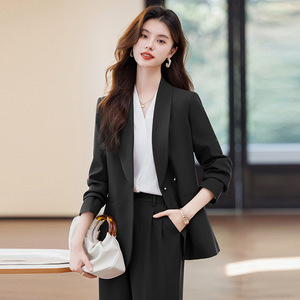 Women's Burgundy Suit <b>Set</b> Solid Color Anti-Wrinkle Casual <b>Office</b> Wear - Product Image 4