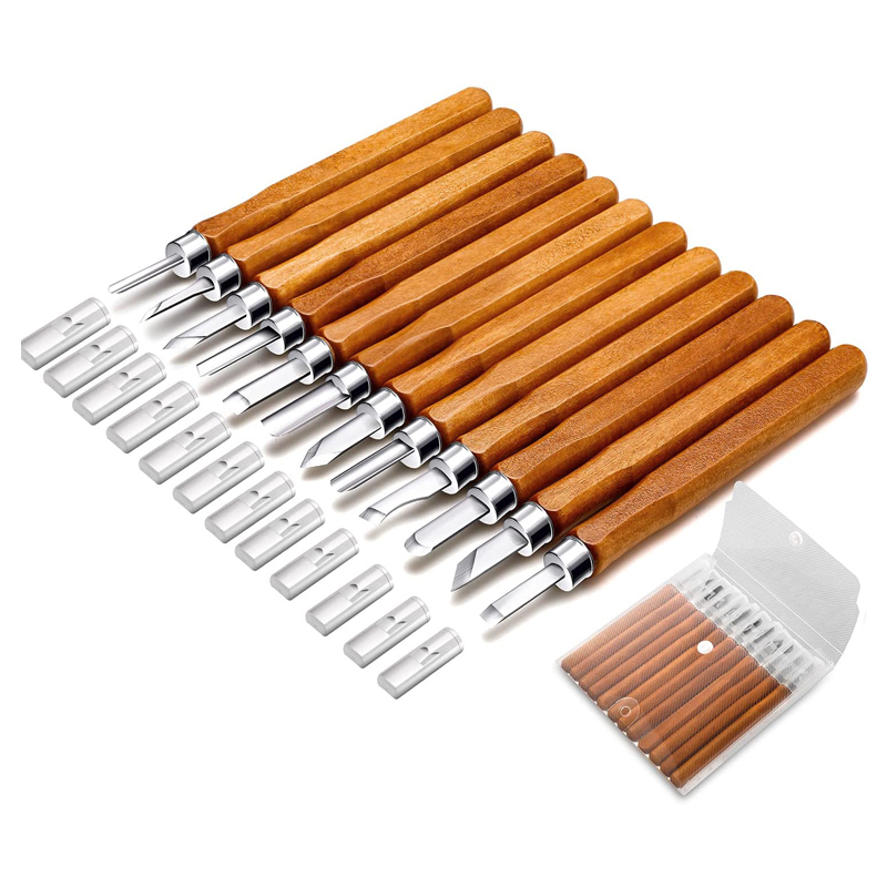 12Pcs Professional Hand Tool Wood Carving Chisel Knife Set Woodworking Carving Chisel Set for DIY Wood Carving