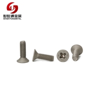 Vis à tête plate en titane pur médical de grade 2 Gr2 Ta2, norme GB, métrique M1 M2 M3 M6, à empreinte Phillips
