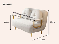 Klappbares Multifunktionales Cremefarbenes Schlafsofa für Apartment-Balkon Wohnzimmer Teleskopisch Verstellbares Doppelsofa