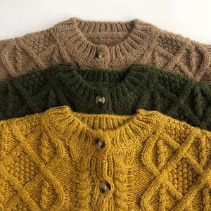 Cardigan en tricot pour bébé garçon nouveau-né avec logo personnalisé, manteau en tricot pour nourrisson, <span class=keywords><strong>pull</strong></span> uni pour enfant fille - Product Image 5