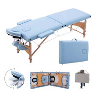 Table de massage portable en bois à 2 sections, lit de beauté, meilleur prix et bonne qualité