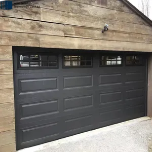 modern security Two Car 9x7 Roll Up Glass Garage Doors Frosted Glass Combined Automatic Garage Door