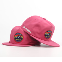 Op maat gemaakte geborduurde patch pet voor heren, 5-delige flat brim snapback pet van nylon