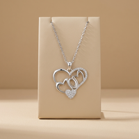 Nouveau Collier Cœur Maman en Argent Sterling 925 avec Pendentif Lettre Moissanite Pavé, Breloque Cœur, Cadeau pour Femme et Mère, Bijoux Fins, Vente en Gros