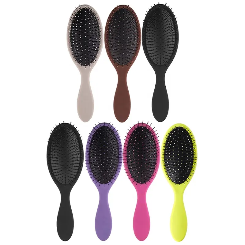 Factory selling Plastic black detangle hair comb brush for wet and dry using