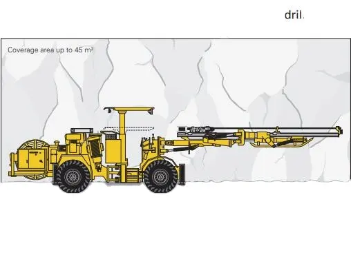 Atlas copco Wajah Bor Rig Boomer 282 Dilengkapi dengan POLISI 1638 atau POLISI 1838 batu latihan