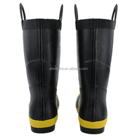 Bottes de pompier ANBEN FIRE en caoutchouc naturel épais avec embout en acier, robustes, pour toutes les saisons