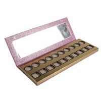 Boîte d'emballage de luxe en papier vide pour palette de maquillage et fards à paupières, avec gaufrage à chaud doré, pelliculage mat et revêtement UV, faite à la main, vente en gros
