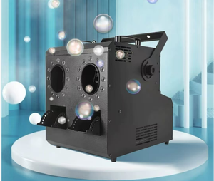 Máquina de Burbujas LED Impermeable de Doble Cabezal con Efecto de Niebla y Humo, Control Remoto para Bodas, Discotecas y Fiestas - Product Image 1