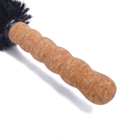 Brosse à cheveux ronde en poils de sanglier avec manche en liège pour coiffage, séchage et démêlage – Outil de coiffure