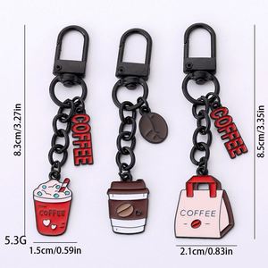 Factory Creative Fashion Versatile <b>Bag</b> Pendant Cute Coffee Metal Keychain Accessories - Product Image 3