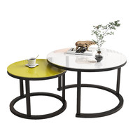 Table Basse de Salon Moderne de Luxe Léger, Table Circulaire Simple en Verre Trempé, Tendance Internet