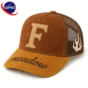 QZFSO Gorra de Béisbol de 5 Paneles de Gamuza con Logotipo Bordado Personalizado al por Mayor, Gorras de Alta Calidad de Dos Tonos, Gorra Trucker de Malla para Exteriores para Hombre - Product Image 1