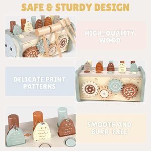 Ensemble de jouets Montessori en bois personnalisé pour les enfants de 1 <span class=keywords><strong>à</strong></span> 3 ans - Jeu de <span class=keywords><strong>xylophone</strong></span> <span class=keywords><strong>à</strong></span> <span class=keywords><strong>marteler</strong></span>, jeu de pêche, activités éducatives - Product Image 4