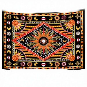 Tapisserie murale vintage en coton tissé, imprimé artistique, style hippie bohème indien mandala, pour chambre ou salon - Product Image 3