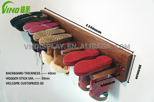 Porte-chaussures mural en bois recyclable avec cintre et séchoir à linge - Product Image 4