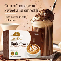 Café aux champignons instantané sans sucre, saveur chocolat, café aux champignons caféiné en boîte