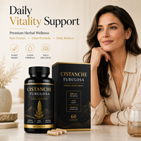 Capsules de Cistanche Tubulosa Véganes Sans OGM 500mg avec Ashwagandha et Tribulus pour le Soutien Quotidien de la Vitalité - Fournisseur en Marque Blanche