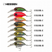 Leurre OEM Hessen 38mm 5.3g Minnow Jerkbait Flottant à Lame Courte et Longue, Profil Chubby, Lancer Longue Distance, pour Eau Salée, Saumon, Seabass