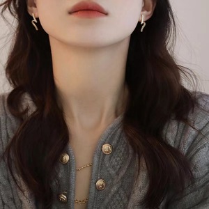<strong>Lightening</strong> <strong>Earring</strong> Elegant and Versatile High-End Niche Design with Mosquito Coil Disc Trendy Fashion Stud <strong>Earrings</strong> - Product Image 3