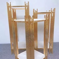 Support à fleurs moderne en métal doré de haute qualité, centre de table en fer pour mariages et événements festifs