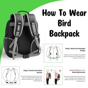 Sac à dos de transport pour oiseaux, design transparent à l'avant avec trous de ventilation, système de transport confortable pour les perroquets et les petits animaux - Product Image 3