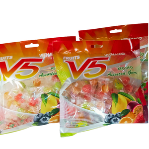 ลูกอมเยลลี่ผลไม้รวม V5 260 กรัม ห่อแยกชิ้น เนื้อนุ่ม เคี้ยวเพลิน รับผลิตแบบ OEM ODM จากโรงงาน - Product Image 2