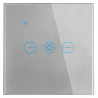 Larkkey Tuya Smart Life WiFi Variateur d'intensité intelligent pour la maison, Panneau tactile 10A 2 voies, Interrupteur en verre, Commande vocale