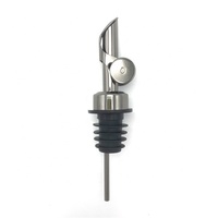 Distributeur automatique de bec verseur, en métal, en acier inoxydable, bouchon noir, huile d'olive, vinaigre, bouteille de vin, liqueur, vitesse