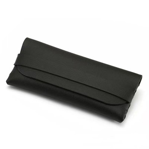 Estuche de Gafas de Cuero de Alta Gama con Bolsa de Tela, Rectangular, Negro Sólido, 185x85mm, Verano 2024 - Product Image 3