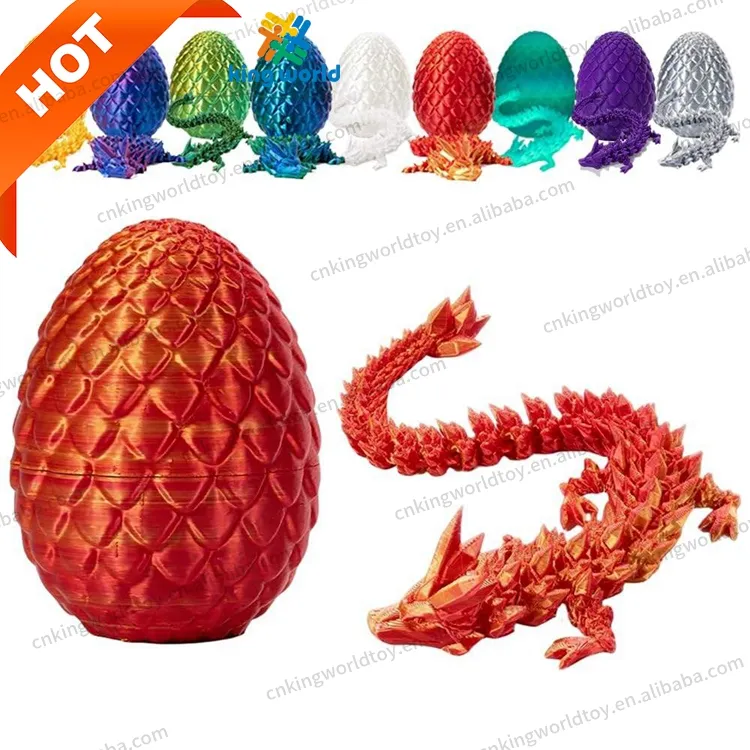 Oeuf de dragon imprimé en 3D, dinosaure, jouet pour enfant, bijou de couleur au laser, décoration créative