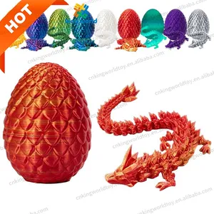 크리 에이 티브 핫 플레이 3D 인쇄 드래곤 계란 공룡 아이 피젯 장난감 레이저 컬러 보석 용 장식