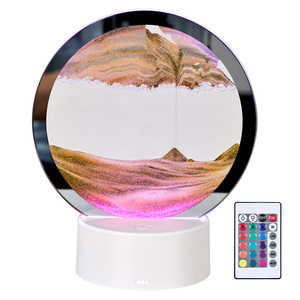 Lampe à <span class=keywords><strong>sable</strong></span> LED à lumière chaude, design nouveau, peinture colorée effet <span class=keywords><strong>sable</strong></span> mouvant, avec télécommande, alimentation USB - Product Image 1