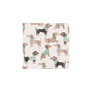 DAMAI - Vajilla Desechable con Diseño de Perros, Color Verde, con Bordes de Encaje Marrón Claro, Platos Ondulados, Vasos de Papel, Servilletas, Artículos para Fiestas - Product Image 6