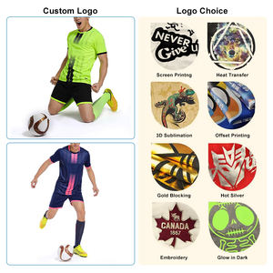 Maillot de football d'été respirant imprimé personnalisé, ensemble d'entraînement deux pièces à manches courtes pour hommes - Product Image 5