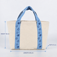 Sac fourre-tout personnalisé avec logo imprimé, motif dessin animé, 12 oz, toile épaisse, poignée large en sangle, pour courses, usage quotidien, boutique
