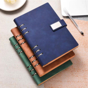 Agenda con Copertina Rigida in Pelle PU Ecologica A5 Personalizzabile, Rilegatura a 6 Anelli, Quaderno Aziendale a <span class=keywords><strong>Fogli</strong></span> Mobili, 100 <span class=keywords><strong>Fogli</strong></span> - Product Image 6