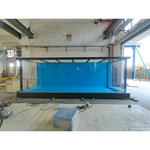 Factory manufacturer acrylic floor standing fish tank saltwater large fish aquarium