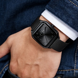 SABR Men's Luxury Retro <b>Square</b> Quartz Watch Business Casual Sports Waterproof Alloy Case Stainless Steel Band Arabic Numerals - Product Image 5