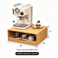 Support de rangement en bambou pour machine à café, avec tiroir, pour tasses et mugs, idéal pour la maison, le bureau, le café ou le bar