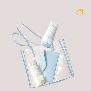 Parapluies de poche de haute qualité, colorés, pliables en 5 sections, portables, protection UV, mini parapluie de poche avec logo - Product Image 2