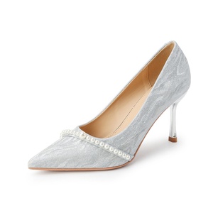 Zapatos de Tacón Alto Elegantes con Hebilla de Perlas para Mujer, Tacones de Aguja con Punta en Pico, Ideales para Bodas, Fiestas y Eventos Nocturnos, Venta al Por Mayor OEM - Product Image 1